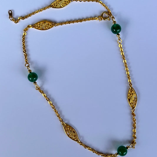 Green and gold necklace