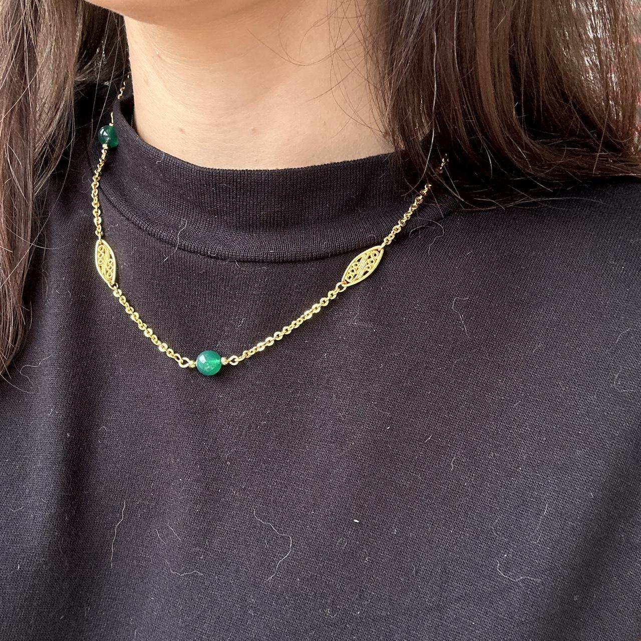 Green and gold necklace