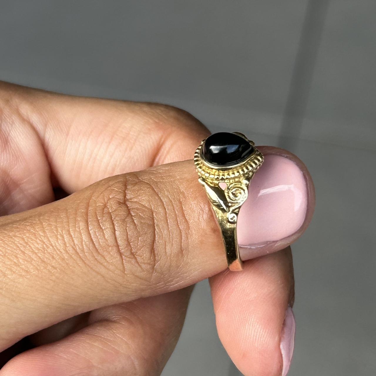 Obsidian stone ring