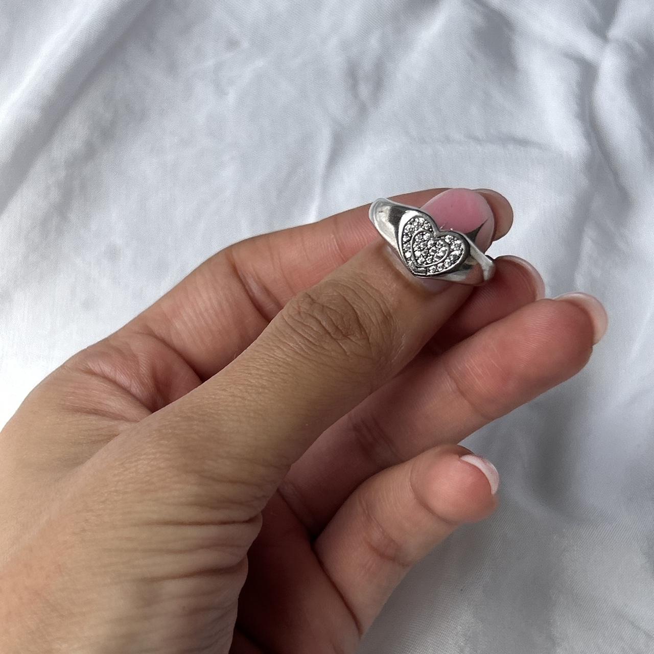 Heart silver ring