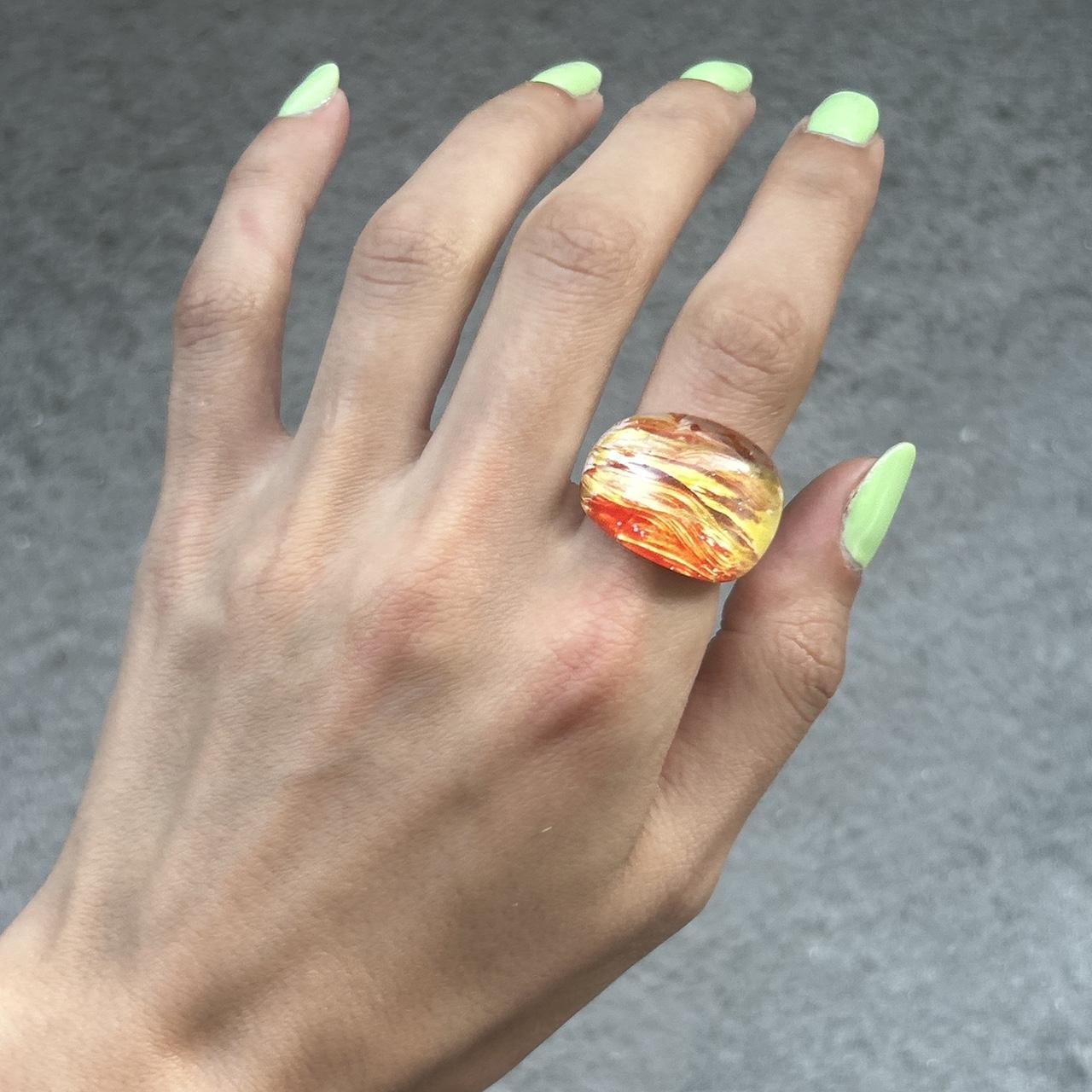 Orange plastic ring