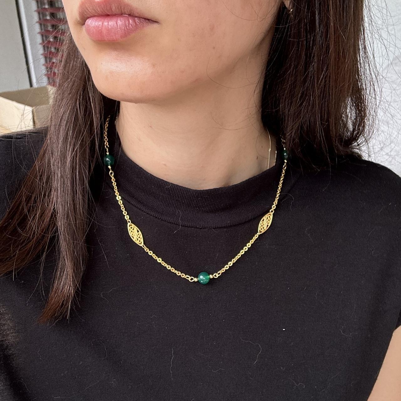 Green and gold necklace