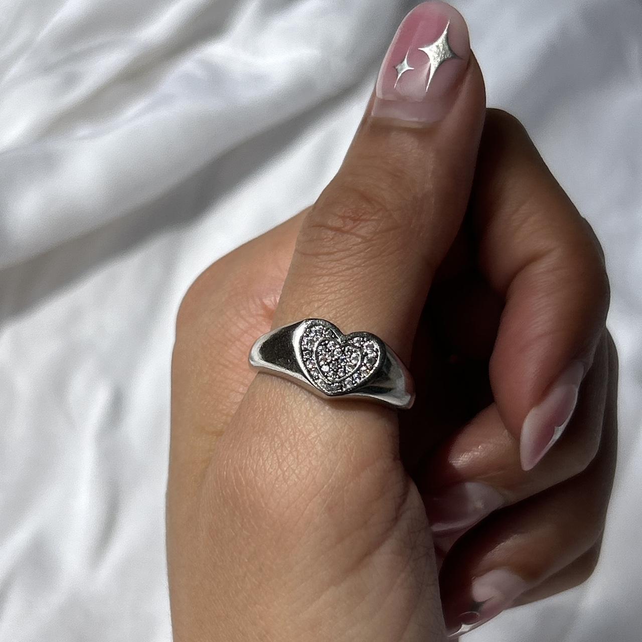 Heart silver ring