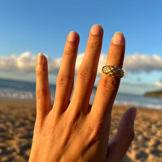 Gold-plated padded ring